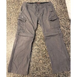 Wear First Mens Convertible Cargo Pants Gray Zip Off Shorts 32x30 Cotton Utility